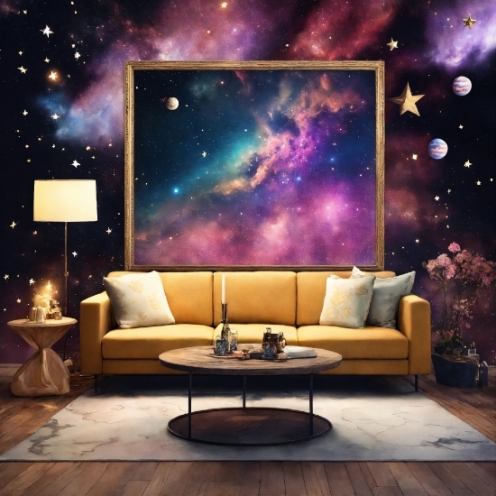 Furniture, Couch, Light, Sky, Purple, Lighting