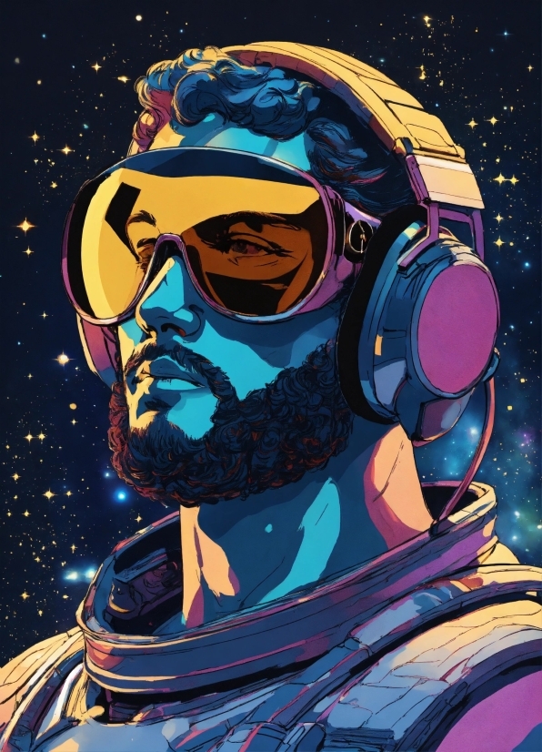Generated Photos, Art, Cool, Eyewear, Electric Blue, Beard