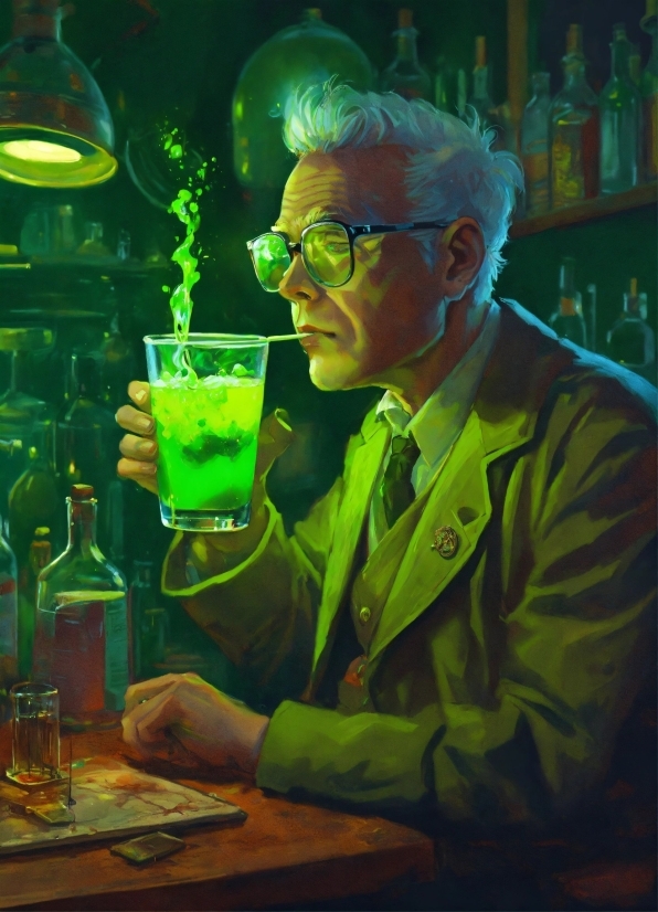 Glasses, Green, Table, Drinkware, Cocktail, Alcoholic Beverage