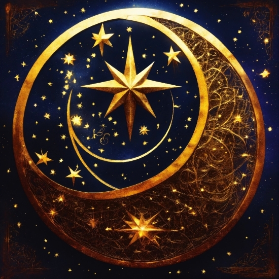 Gold, Astronomical Object, Star, Art, Circle, Space