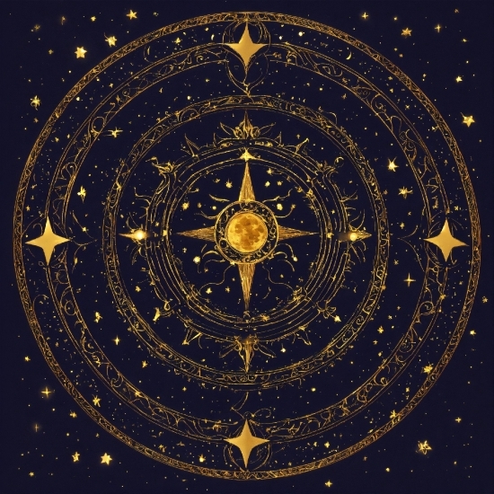 Gold, Symmetry, Circle, Pattern, Astronomical Object, Art
