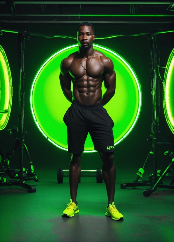 Goose Vector, Footwear, Shoe, Muscle, Green, Shorts