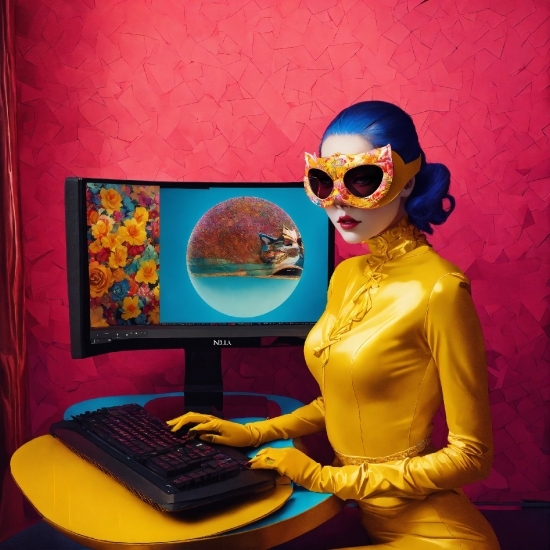 Grass Pattern Illustrator, Computer, Personal Computer, Computer Keyboard, Sunglasses, Computer Monitor