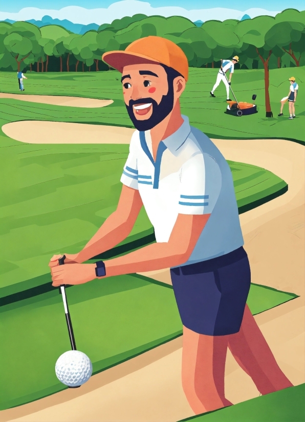 Green, Golfer, Sports Equipment, Golf, Cartoon, Golf Ball
