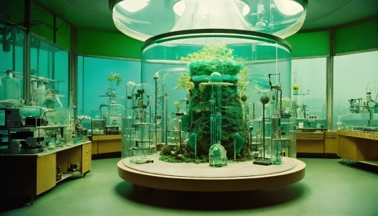 Green, Interior Design, Plant, Organism, Building, Glass