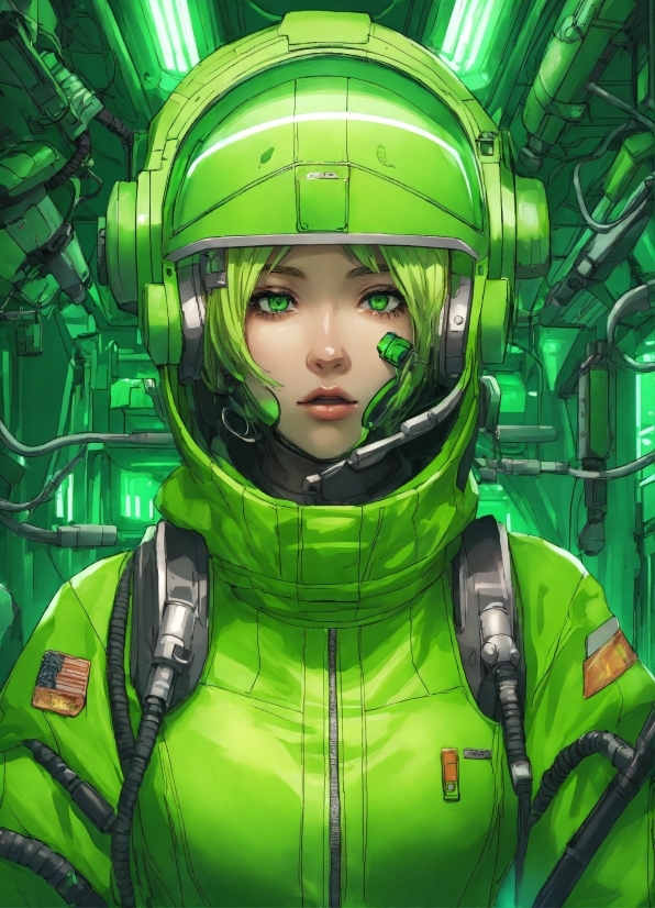 Green, Personal Protective Equipment, Space, Fictional Character, Machine, Science