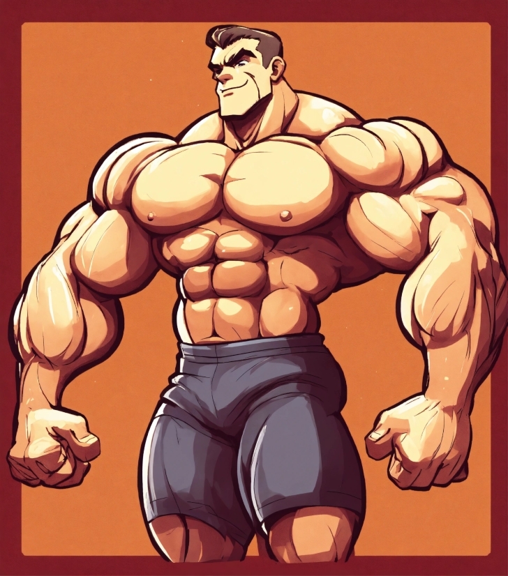 Head, Cartoon, Arm, Bodybuilder, Muscle, Organ