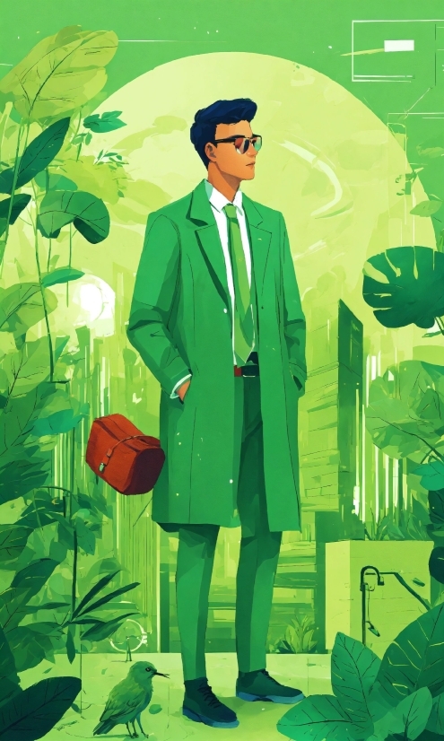 Heart Vector Illustrator, Green, Sleeve, Art, Collar, Plant