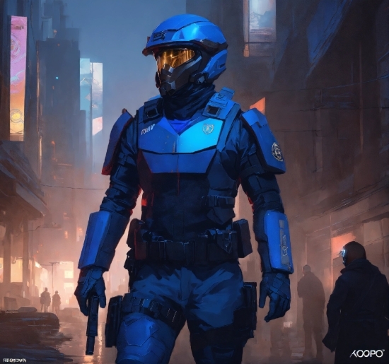Helmet, Sleeve, Electric Blue, Personal Protective Equipment, Machine, Fictional Character