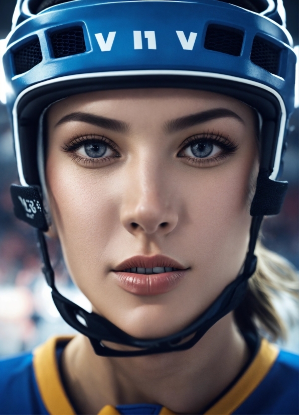 Helmet, Sports Equipment, Sports Gear, Sports Uniform, Blue, Vertebrate