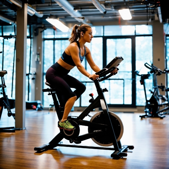 Indoor Cycling, Exercise Machine, Stationary Bicycle, Sports Equipment, Exercise Equipment, Thigh