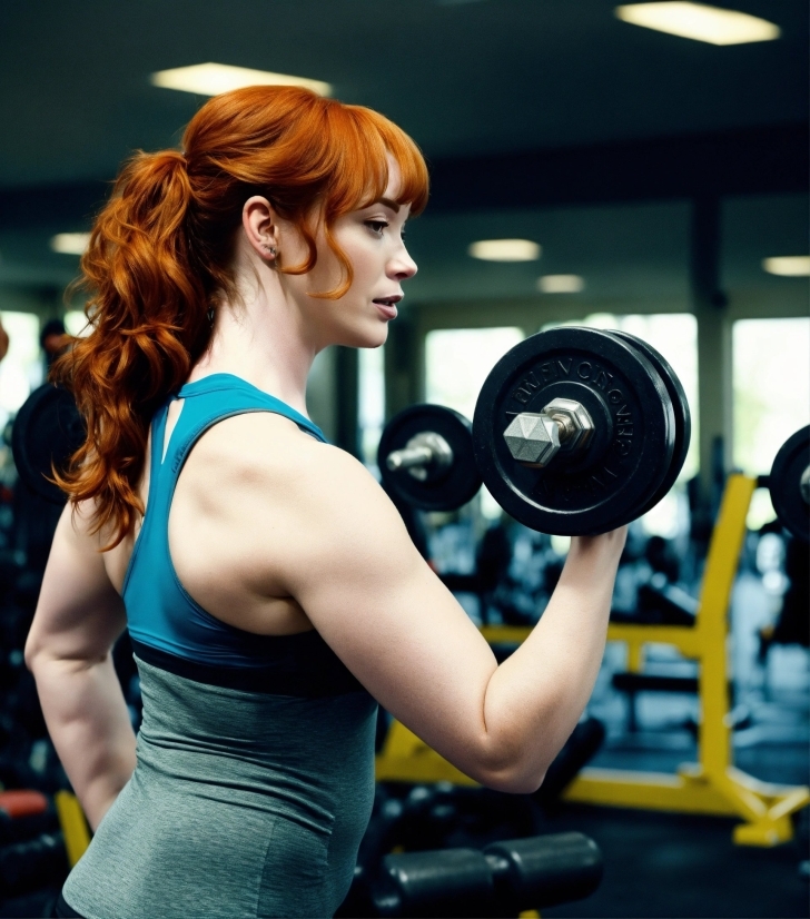 Joint, Hairstyle, Shoulder, Muscle, Barbell, Weight Training
