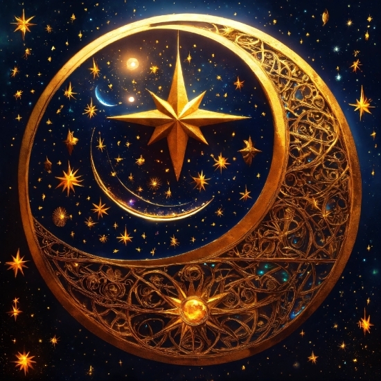 Light, Gold, Astronomical Object, Art, Star, Circle