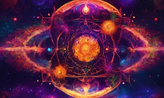 Light, Purple, Art, Astronomical Object, Symmetry, Circle