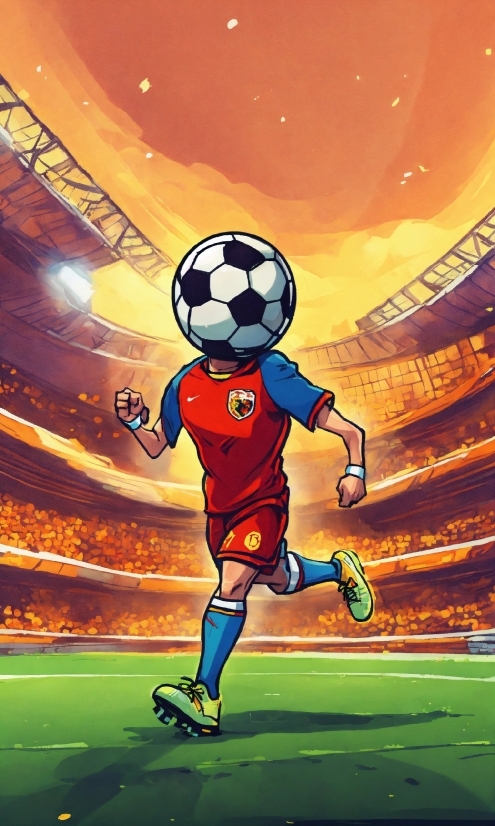 Light, World, Cartoon, Football, Player, Sky
