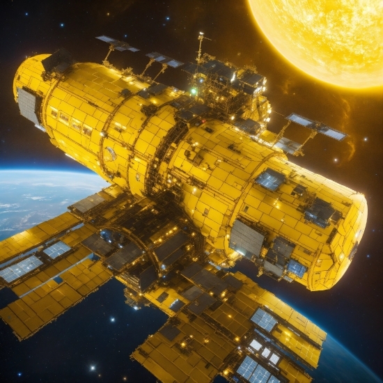 Light, Yellow, Spacecraft, Vehicle, Engineering, Space