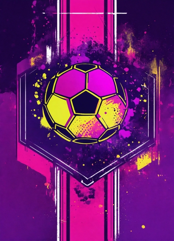 Lighting, Purple, Font, Art, Red, Football