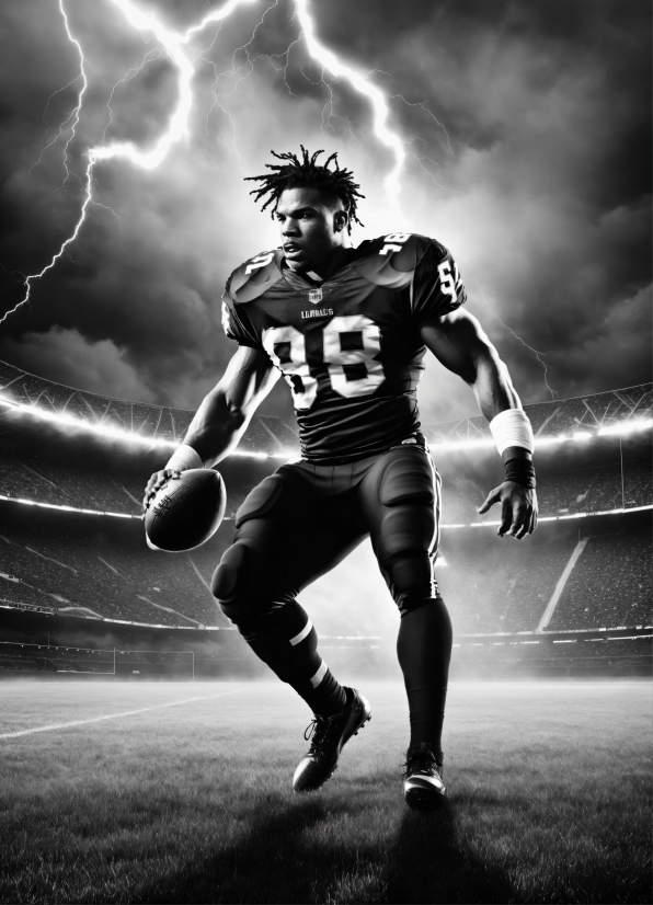 Lightning, Flash Photography, Standing, Style, Black-and-white, Player