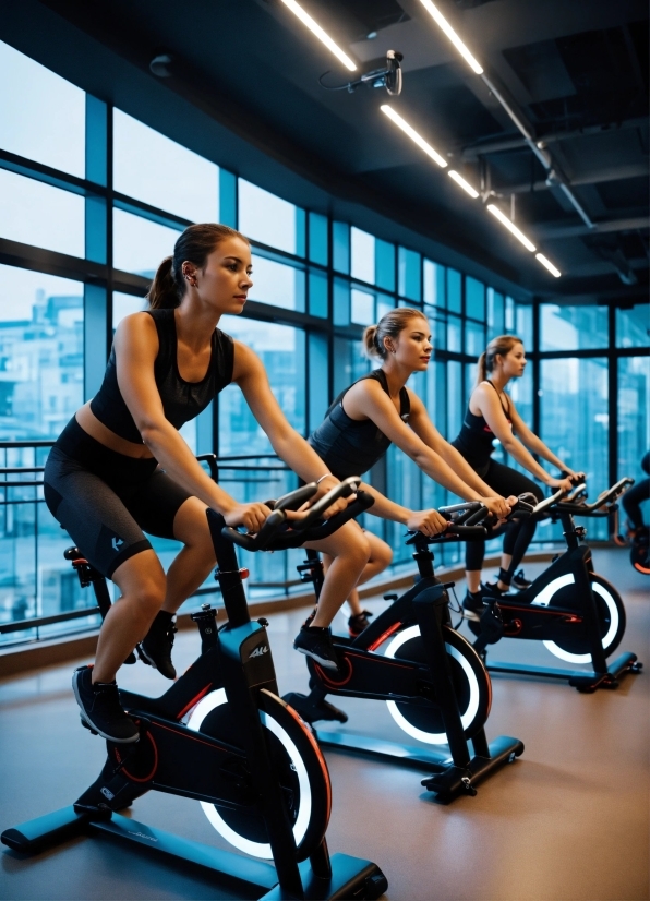 Man Laughing Stock Image, Shorts, Indoor Cycling, Stationary Bicycle, Exercise Machine, Exercise Equipment