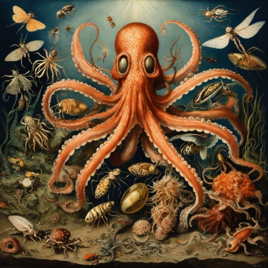 Marine Invertebrates, Octopus, Cephalopod, Lighting, Organism, Octopus
