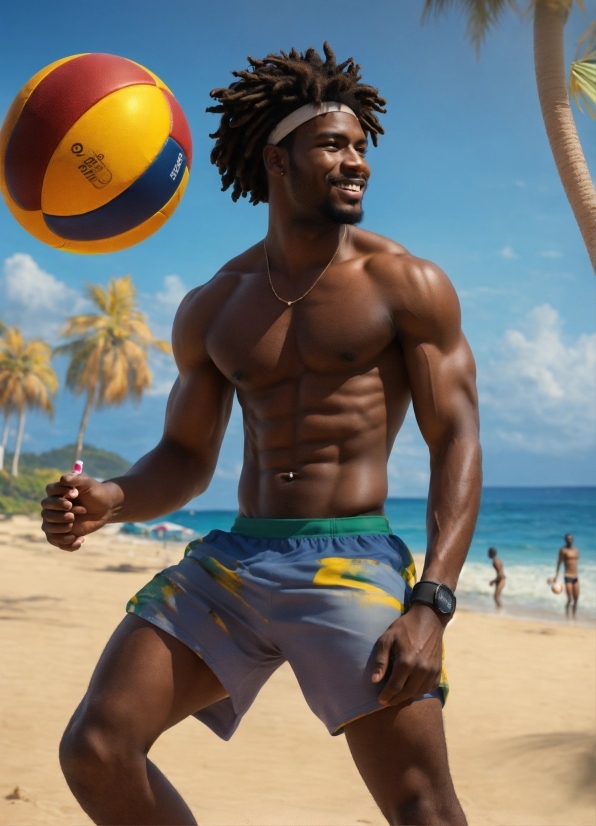 Meruem Wallpaper, Sky, Shorts, People On Beach, Muscle, Trunks