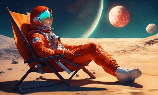 Moon, Astronaut, Astronomical Object, Landscape, Art, Sky