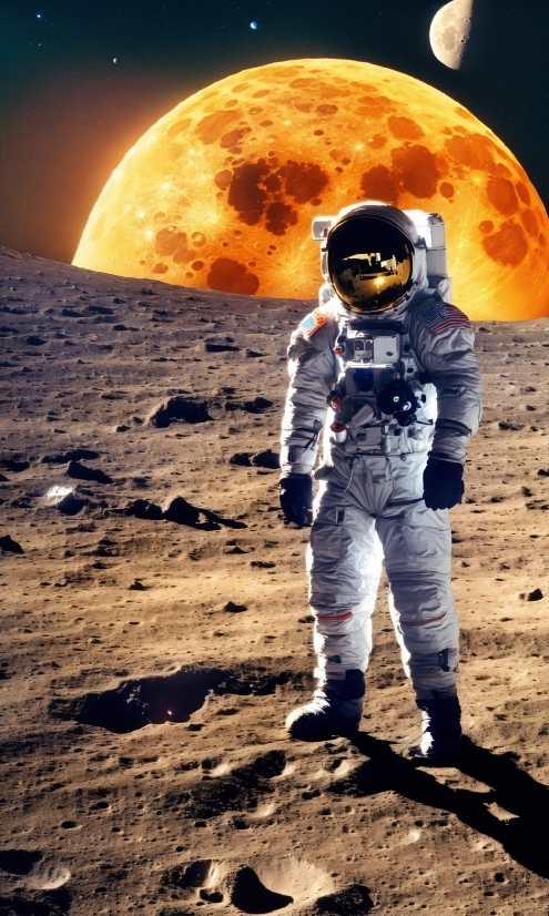 Moon, World, Helmet, Astronaut, Flash Photography, Astronomical Object