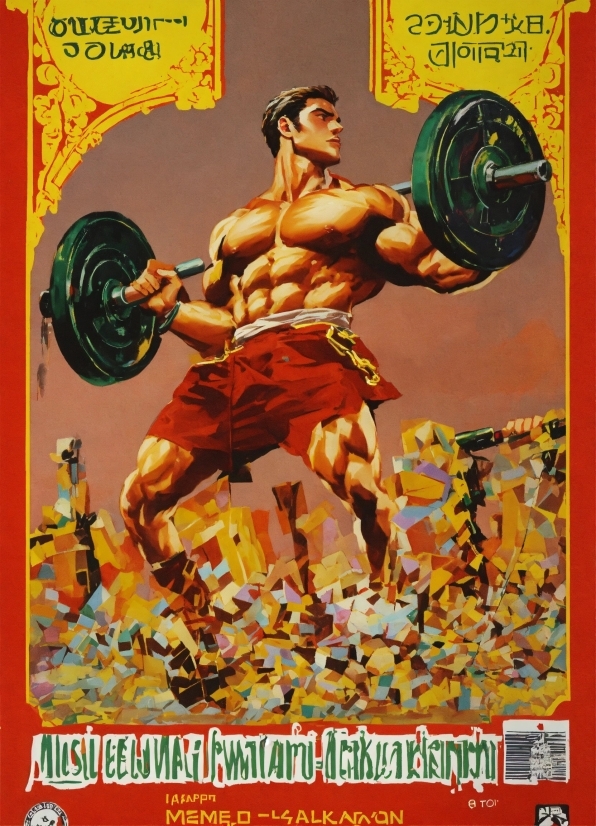 Muscle, Cartoon, Poster, Bodybuilder, Bodybuilding, Publication