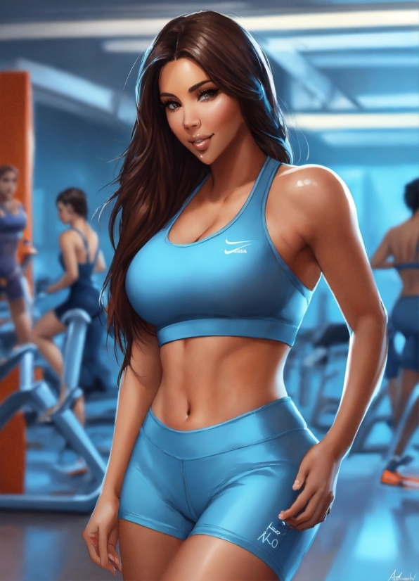 Muscle, Smile, Azure, Neck, Waist, Thigh
