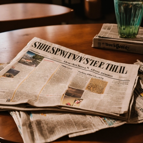 Newspaper, Green, Publication, News, Table, Font