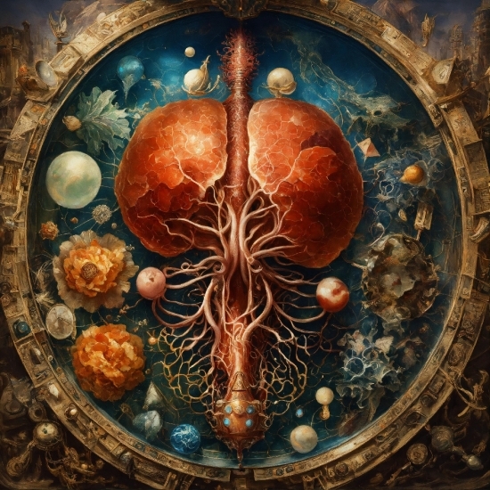 Organism, Painting, Art, Symmetry, Human Anatomy, Circle