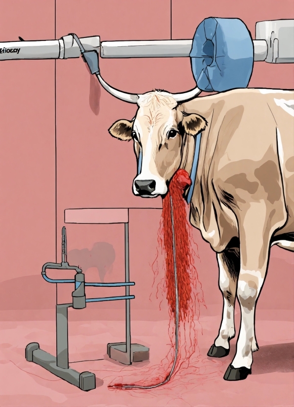 Organism, Working Animal, Line, Dairy Cow, Illustration, Art