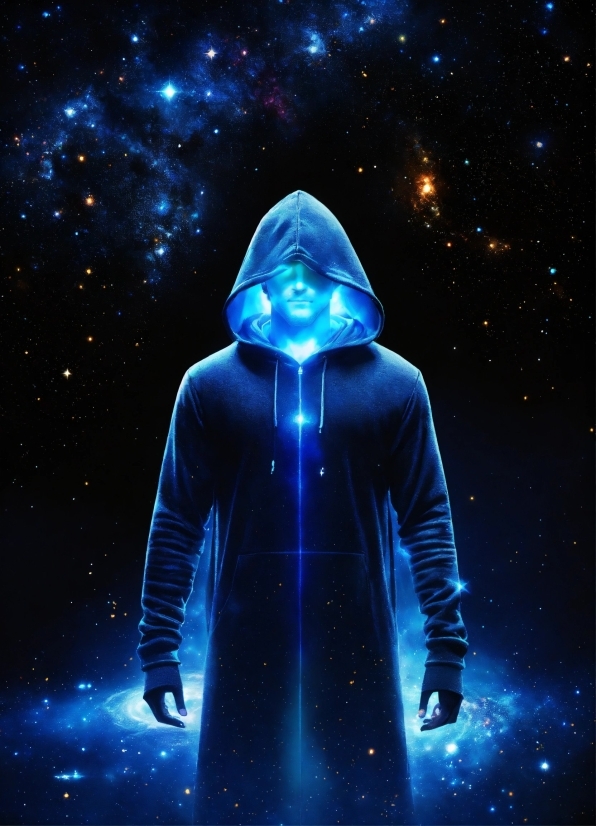 Outerwear, Sleeve, Lighting, Entertainment, Electric Blue, Astronomical Object