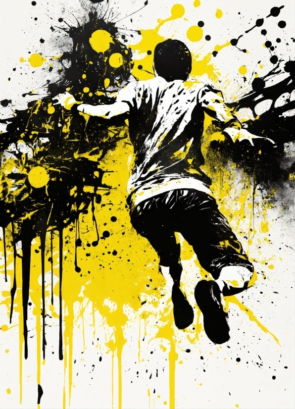 People In Nature, Yellow, Font, Art, Football, Ball