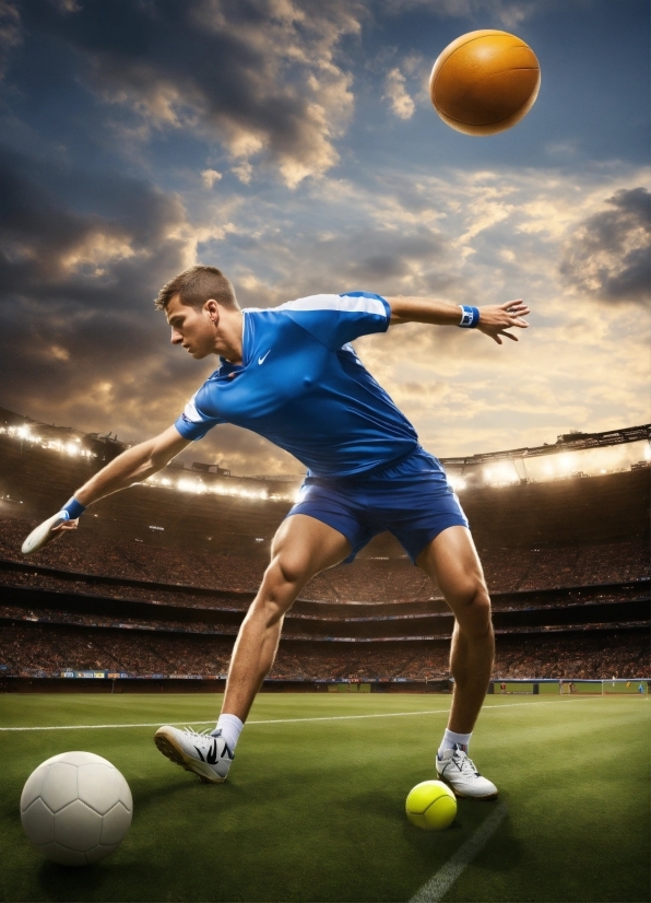 Playing Sports, Sky, Sports Equipment, Muscle, Light, Ball