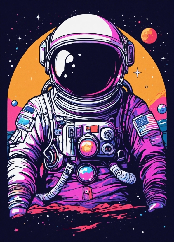 Purple, Organism, Art, Astronaut, Font, Pink