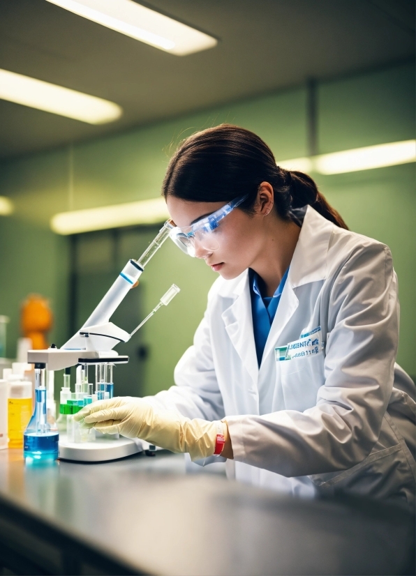 Research, Scientist, Laboratory, Safety Glove, Bottle, Chemistry