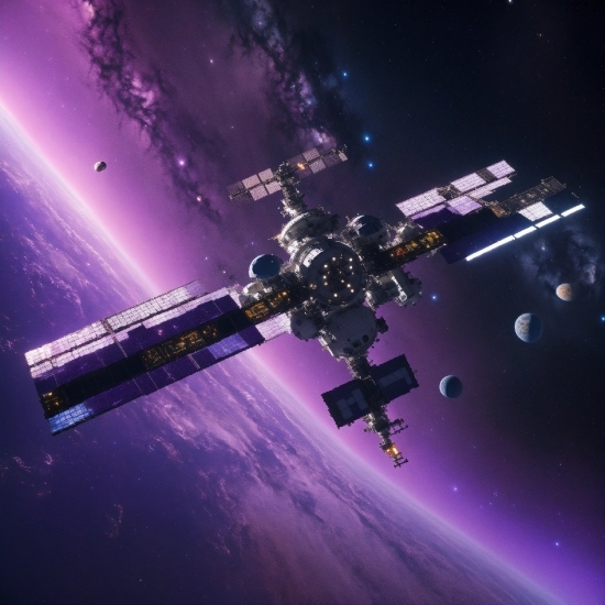 Satellite, Atmosphere, Sky, Purple, Space Station, Violet