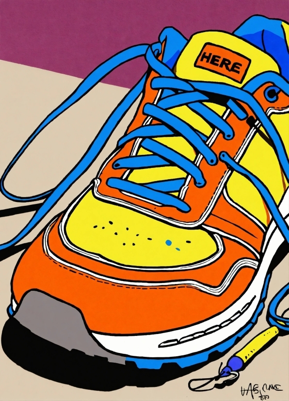 Shoe, Art, Sports Equipment, Walking Shoe, Ball, Font