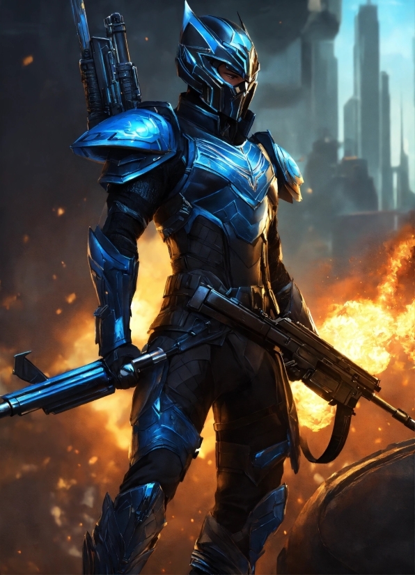 Shooter Game, Action Film, Cg Artwork, Armour, Electric Blue, Event