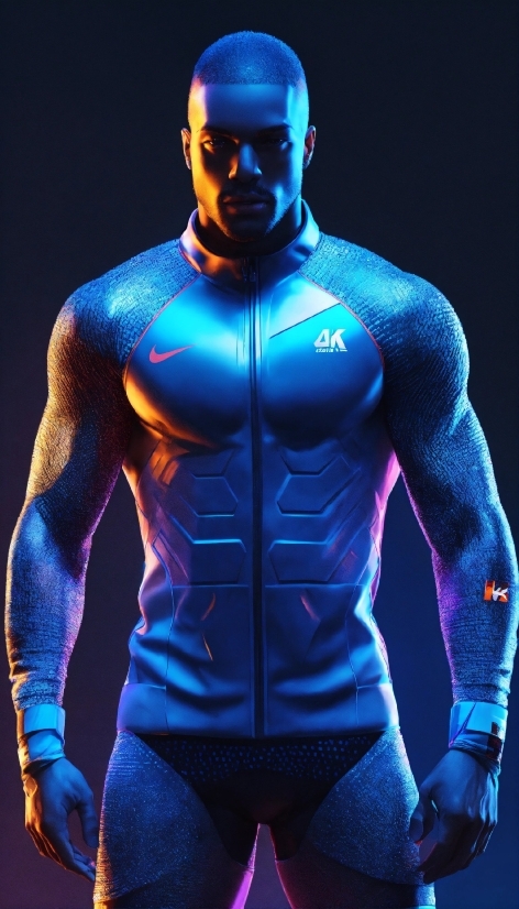 Shoulder, Blue, Bodybuilder, Human Body, Neck, Sleeve