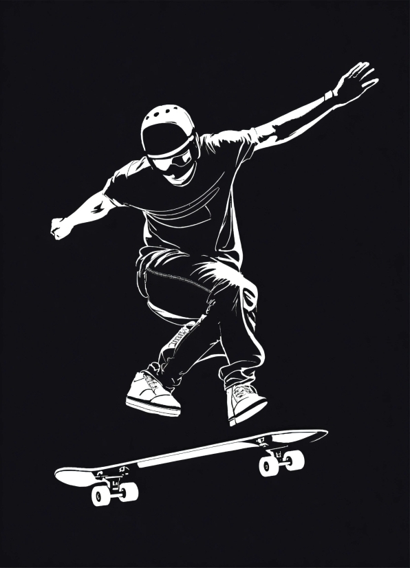 Skateboard Deck, Skateboard Truck, Sports Equipment, Human Body, Sleeve, Skateboarder