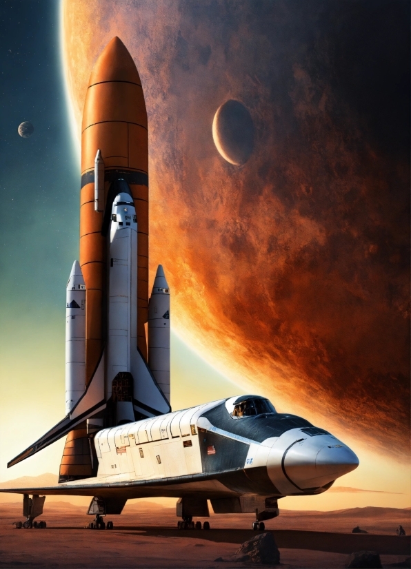 Sky, Aircraft, Vehicle, Space Shuttle, Moon, Spaceplane