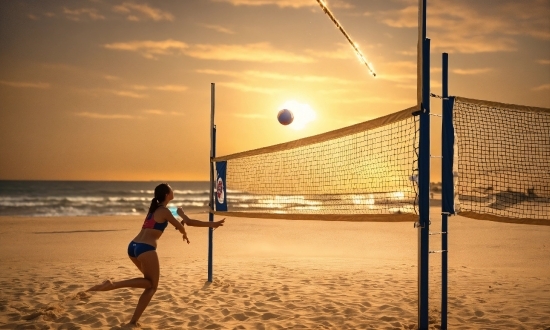 Sky, Cloud, Volleyball Net, Sports Equipment, Net Sports, Light