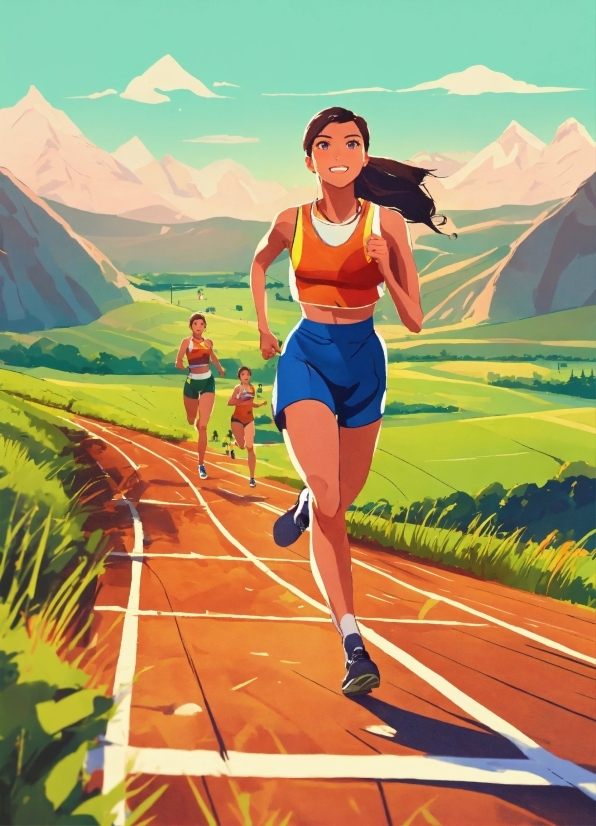 Sky, Shorts, Track And Field Athletics, Muscle, Race Track, People In Nature