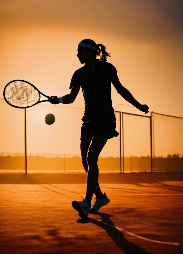 Sky, Tennis, Strings, Tennis Racket, Leg, Sports Equipment