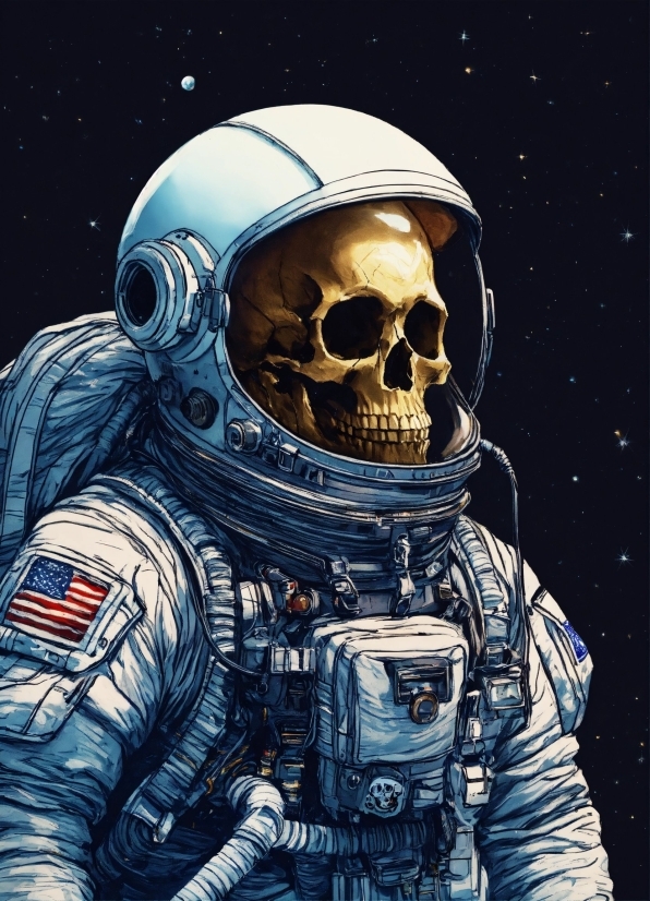 Sleeve, Astronaut, Cool, Art, Space, Electric Blue