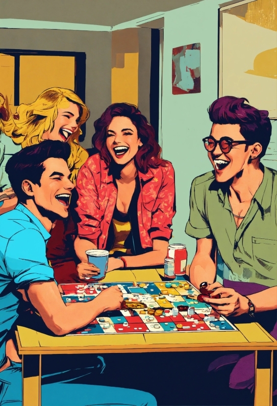 Smile, Sharing, Table, Happy, Art, Leisure