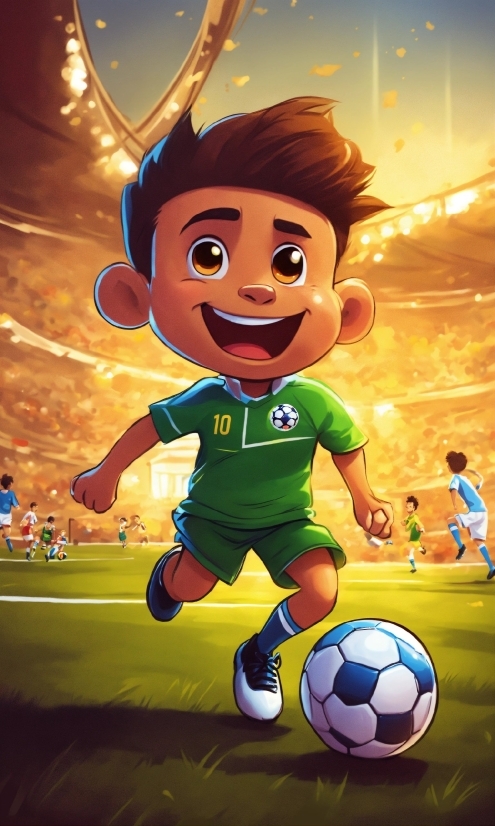 Smile, Sports Equipment, Soccer, World, Football, Cartoon