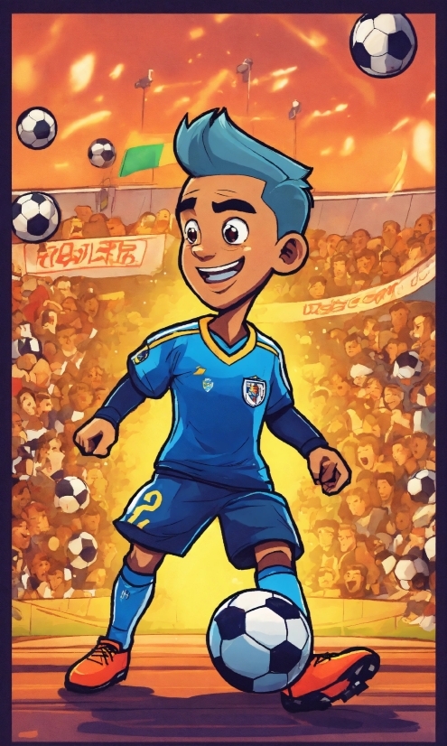 Soccer, Cartoon, Yellow, World, Happy, Ball